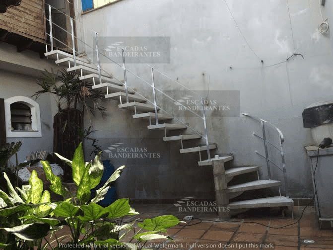Corrimão de ferro galvanizado simples
